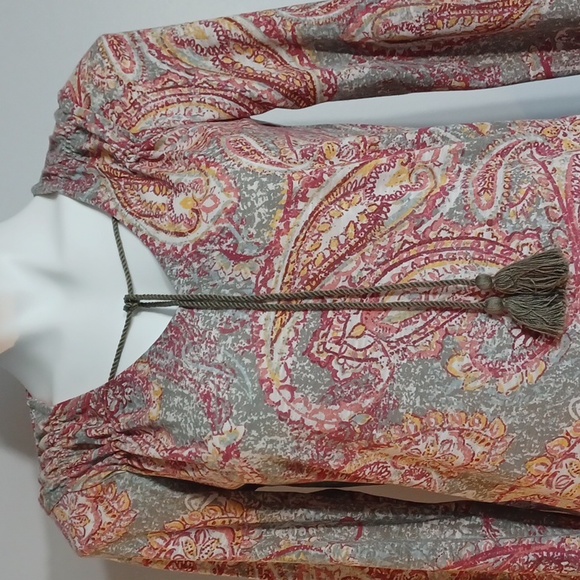 Small JASON MAXWELL long sleeve paisley shirt, paisley print. Casual top.  NWT - Picture 4 of 16